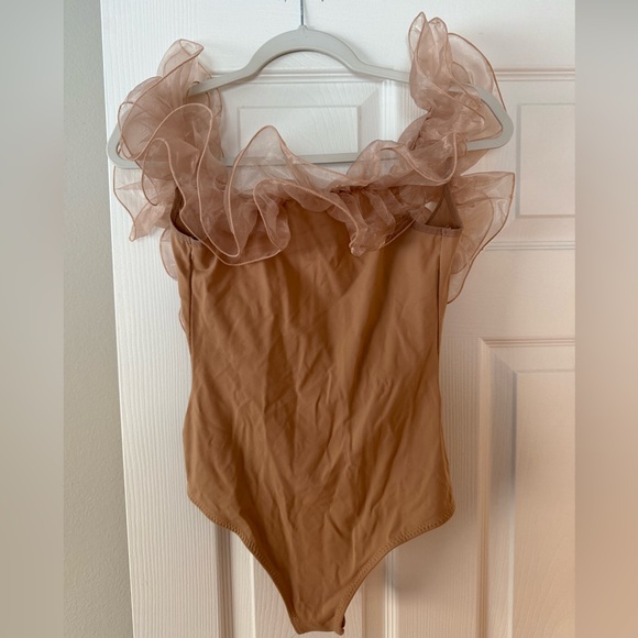 Free People Cream Ruffle Bodysuit - Picture 3 of 5
